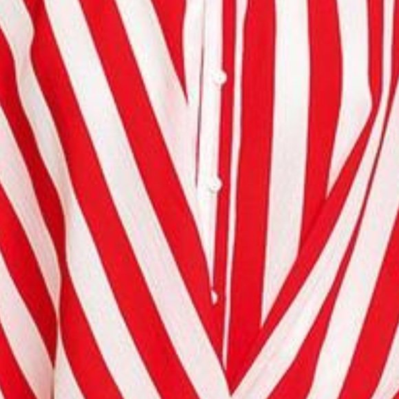 Striped Long Roll Up Dolman Sleeve button Up - Picture 8 of 8